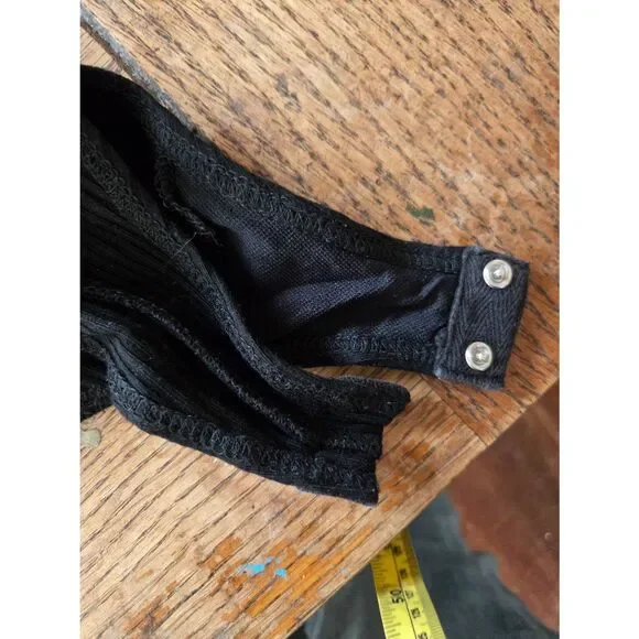 REFORMATION Jem Black Keyhole Long Sleeve Bodysuit Size L - Picture 5 of 6